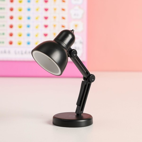 2 stk Mini liten bordlampe Led sammenleggbar bærbar liten nattlampe Magnetisk sug varm farge Øyebeskyttelse Lesebordlampe med klips LD02-black