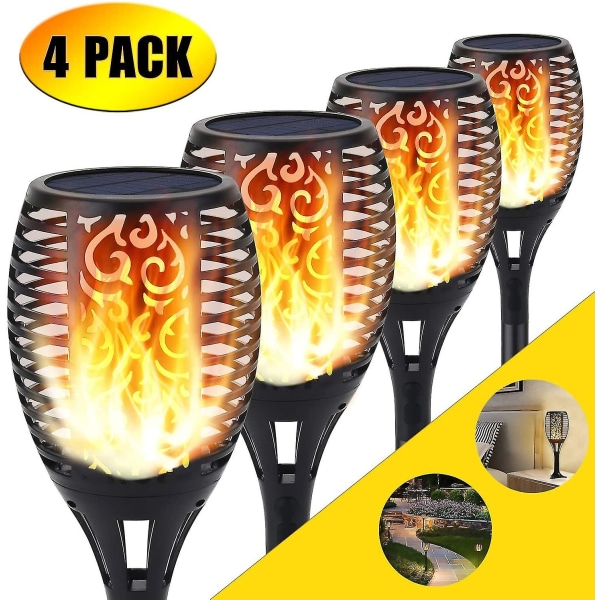 96 Led Flicker Flame Light -valot, puutarhapolut / ulkopiha (4 kpl)