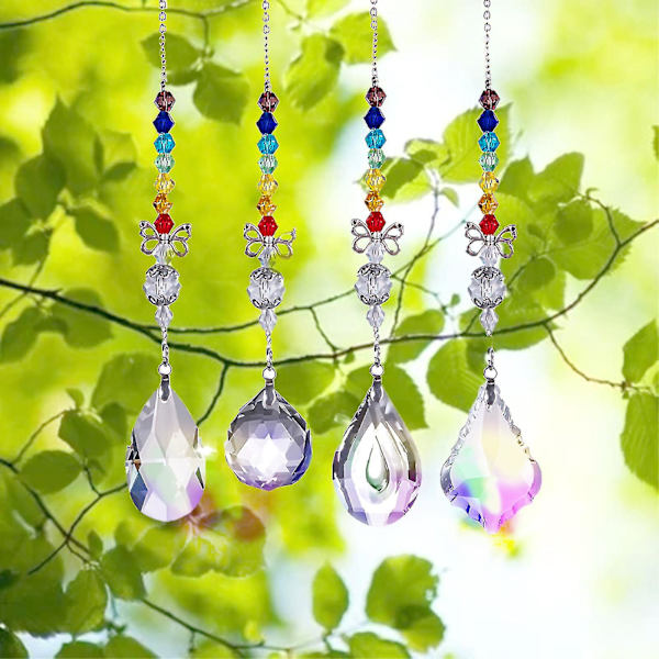 Crystal Rainbow Glas Prisma Chakra Färger Pärlor Pendel Fönster Dekor