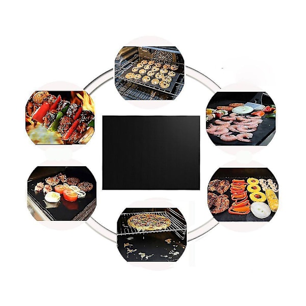 4stk Bbq Grillmatte Non-stick Grillmatte Utekjøkken Baking Bbq Mat 5Pcs
