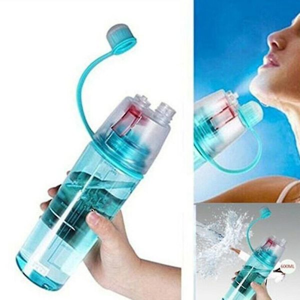 Bærbar vannflaske Spray Mist Sports Travel Lekksikker drikkeklatreflaske Blue 400ML