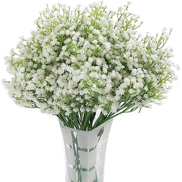 Artificiell Gypsophila 12st vit sidenblomma för bröllop, fest, brud, kontorsinredning