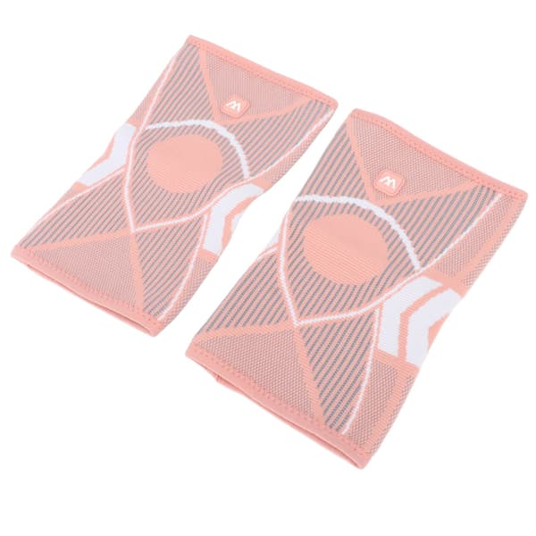 2 st Sport Knäskydd Andningsbar Nylon Stickad Knäskydd 4-sidig Elastisk Rep Knäskydd för Löpning Klättring Rosa
