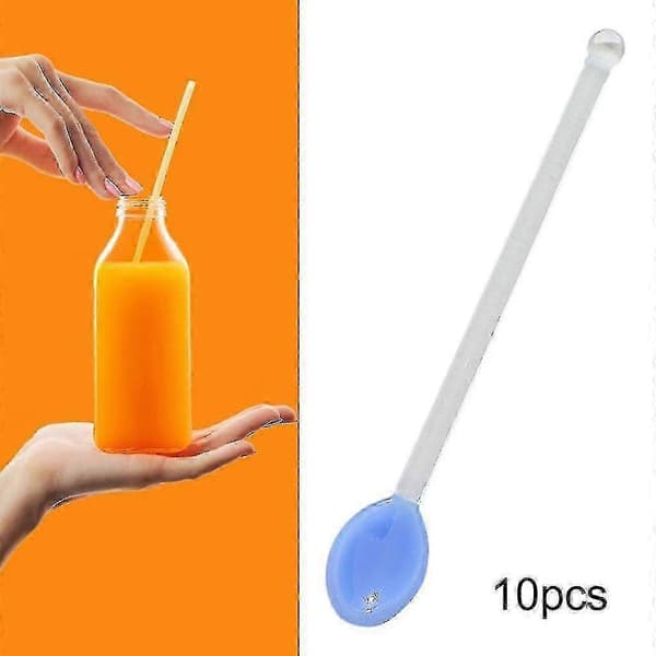 10x Glasteskedar Diskmaskinssäkra Omrörningsskedar För Kaffe - JV Light Blue