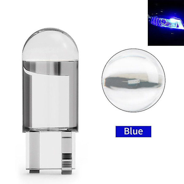 T10 Led Valot Super Kirkas W5w 194 Lasikotelo Cob auton polttimo 6000k Valkoinen Vihreä Sininen Punainen Kiila Rekisterikilpi Dome Light 2/10kpl blue10pcs