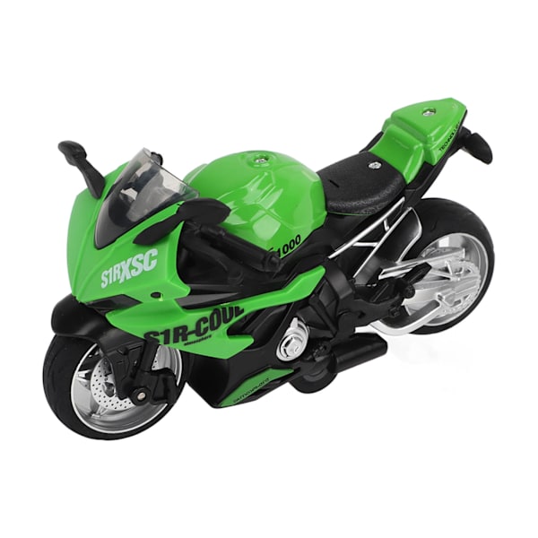 Børne Motorcykel Legetøj Træk Tilbage Lyd Lys Effekter Høj Simulation Legering Motorcykel Model Grøn