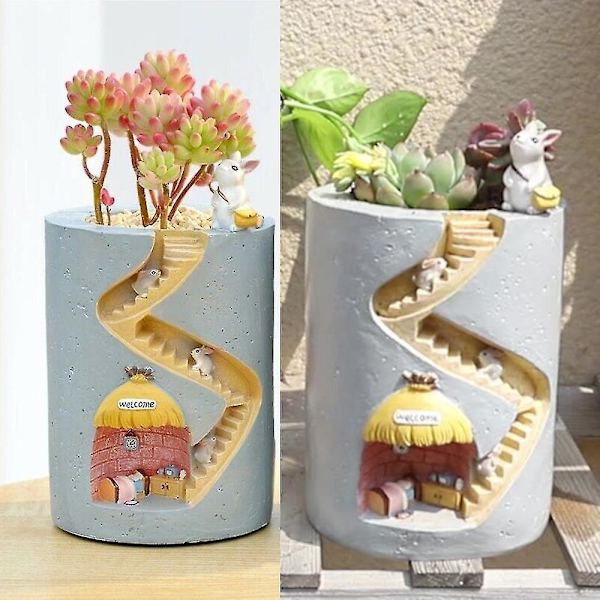 Kanin Hedgehog Burrow Blomkruka Kreativ Planterkruka För Suckulenter Växter Rabbit