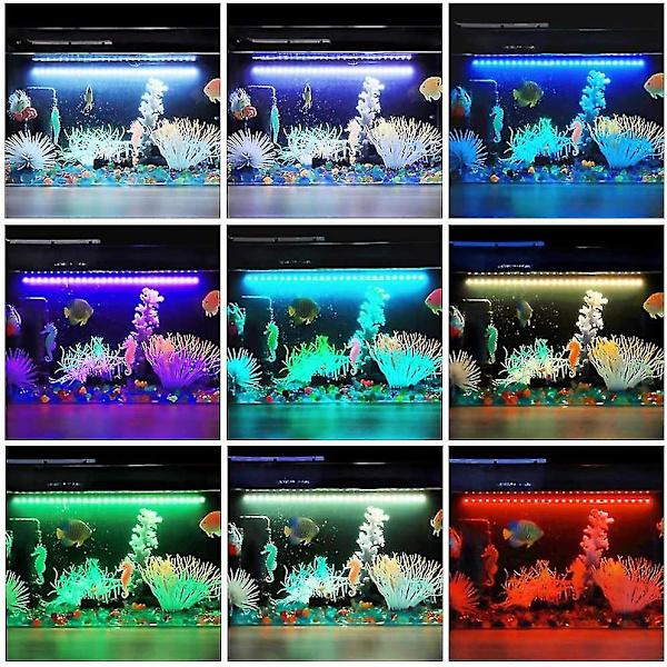 49 cm Led Fish Tank Light Färgglad Fjärrkontroll Färgskiftande Akvarium Belysning Ljus Aquatic Light Landskapsarkitektur Akryl Dykning Vattentät