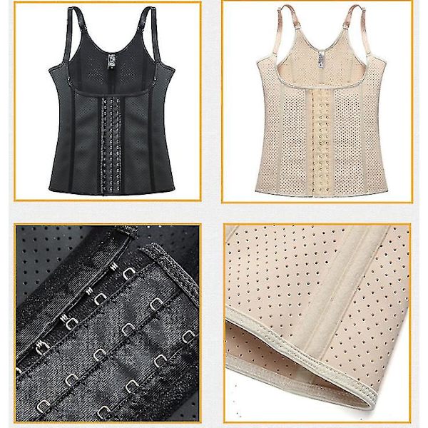 Ladies stansning Shapewear Latex stöd för bröst och bukbälte Apricot 4XL