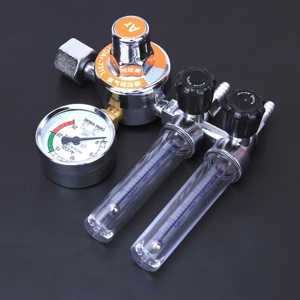 Argon Trykregulator Zinklegering Dobbelt Rør Hungevind G5/8in Svejseudstyr