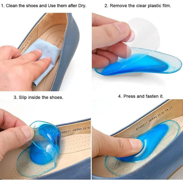 Par Arch Support innersulor, silikon plattfots ortopediska innersulor