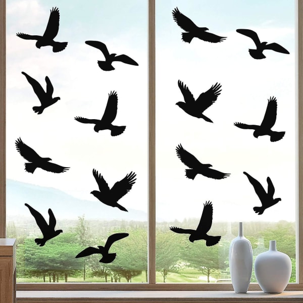 9 stycken Stora anti-kollisionsfönster klamrar sig fast i fågelform fönsterdekal Alert Fågelfönsterdekaler för att förhindra människor