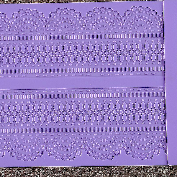 Form Fondant Tårtspets Präglad Form Socker Spetsmatta violett violet
