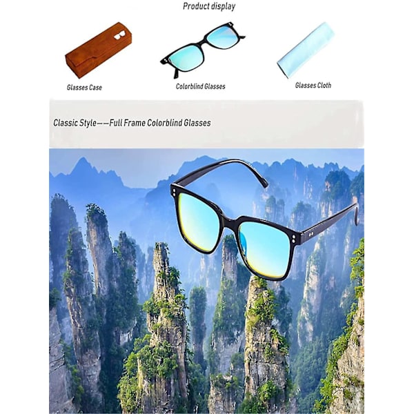Färgblindglas för män Röd Grön Blindhetsglasögon Både utomhus- och inomhusbruk