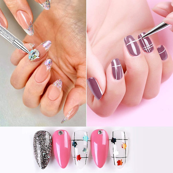 5 stk Nail Art Liner Brushes Manikyr Drill Tegning Nails Pen Fancy diamant Fancy diamond