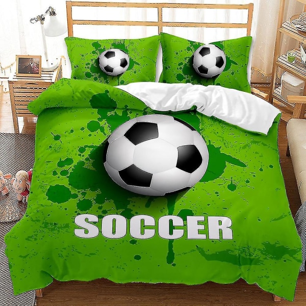 Sport Fotboll cover Hemtextil Tredelad Sängkläder_a B 180*220three-piece set