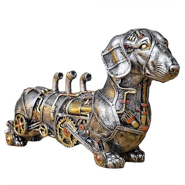 Industriell gotisk Steampunk Tax Korv Hund Ornament Figurine Dekoration