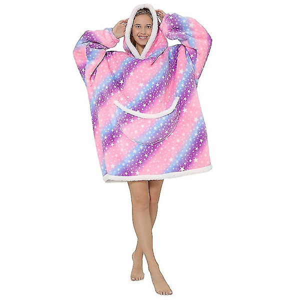Oversized hoodie filt Bärbar lamm sammet Lazy filt