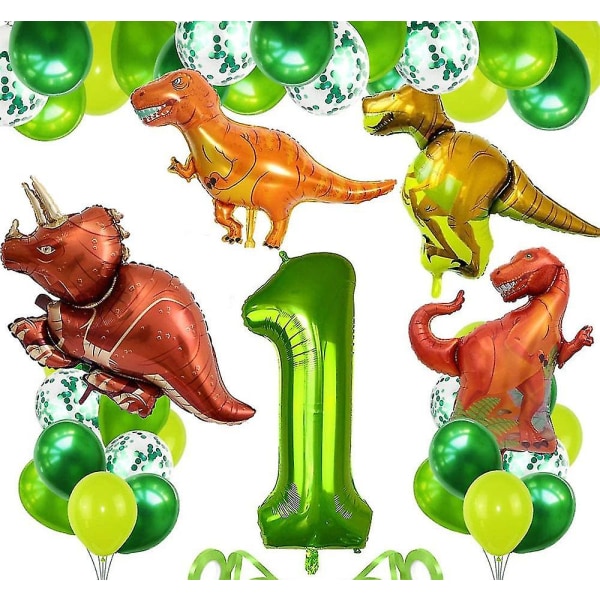 Dinosauriefolieballongbakgrundsdekoration Födelsedagsfesttillbehör (nummer 1) 31 st color 1