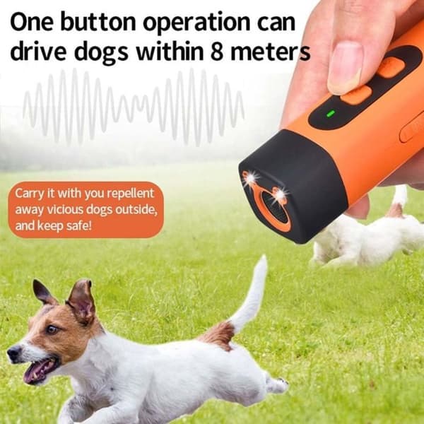 Ultralydsrepeller 2-i-1 Anti-gøen enhed - LED-lys - Til små til mellemstore hunde