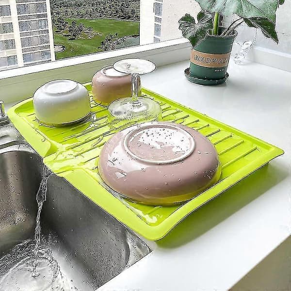 Diskställ Droppbricka Diskavrinningsmatta Plast Kök Disk Torkställning Disk Avrinningsbräda Diskho Sidodropp 1 st rose