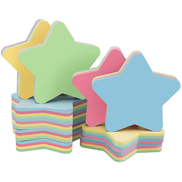 Sticky Notes Star Shaped - 10 Pads 76x76mm Self Stick Post Memo Cute Mixed Color