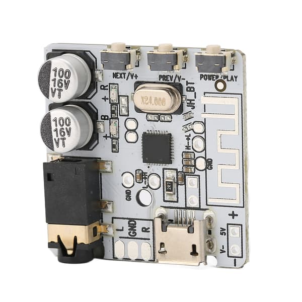 Bluetooth Receiver Board Bluetooth 5.0 Stabil Stereo Forstærker Board med Knapstyring til DIY Hvid