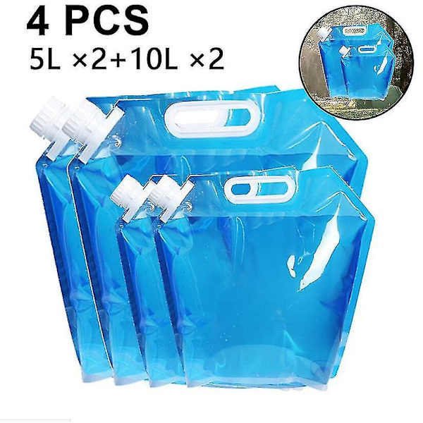 Kokoontaittuva vesisäiliö, Bpa-vapaa muovinen taitettava vesisäiliö 4PCS