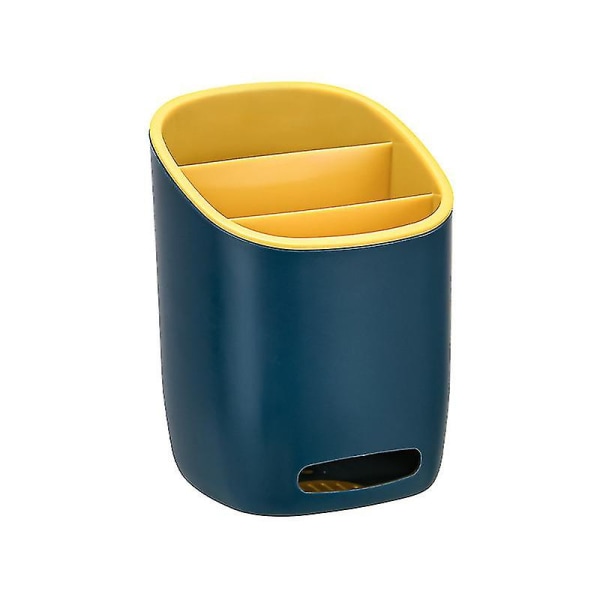 Kjøkkenredskapsholder for benkeplate, drenerende spisepinnebur, blå-gul Blue-Yellow