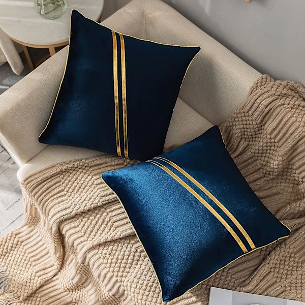 för Soffa Soffa Sovrum Vardagsrum Dekoration Marinblå 45 x 45 cm Set med 2