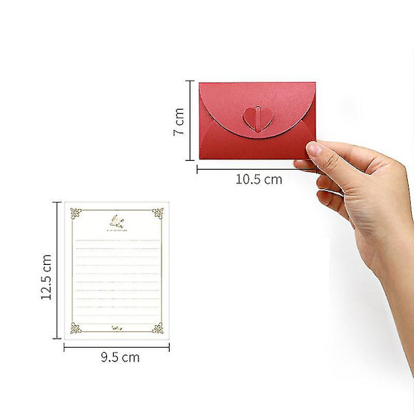 Mini Gavekort Konvolutter Håndlavede Frø Konvolutter Søde Kraft papir Konvolutter med Hjertelås PINK 2