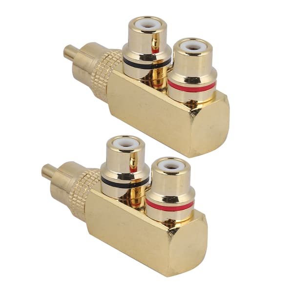 AV-splitterplugg - 2 RCA hann til 2 hunn lyd/videoadapter