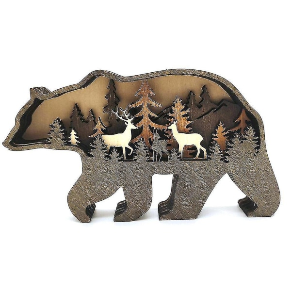 Joulukoristeet Hollow Out Art Ornament Jouluriipus Metsäkohtaus Display Bear