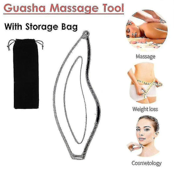 Rostfritt stål Gua Sha Board Manuell Muskler Massager Avslappning Mjuk vävnad Fysioterapi Minska