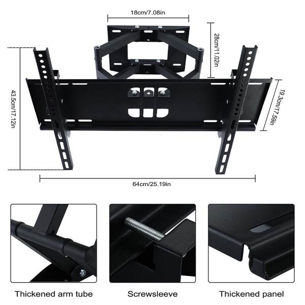 Passer for 32-70" universal TV Dual Arms Teleskophenger