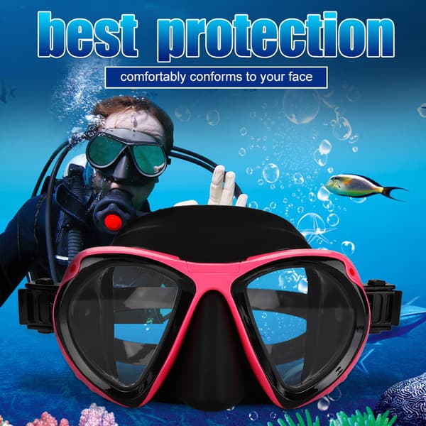 KEEP DIVING Snorkelmask för vuxna Undervattensutrustning Rosröd
