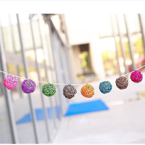 10st 5cm Wicker Rotting Balls Bord Bröllopsfest dekoration Pink