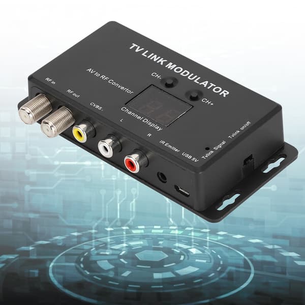 UHF TV-Link Modulator - AV til RF-omformer med IR-forlenger