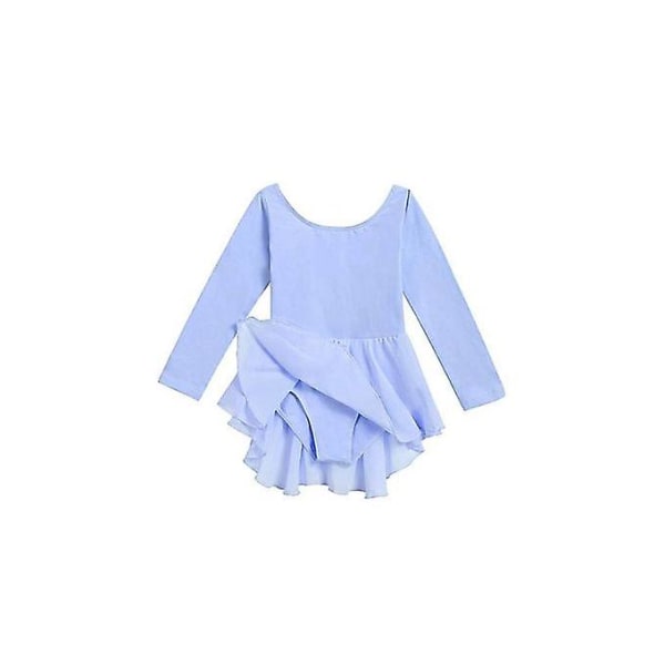 Little Girls O-hals Langermet Criss Cross Rygg Ruffles Solid trikot-himmelblå