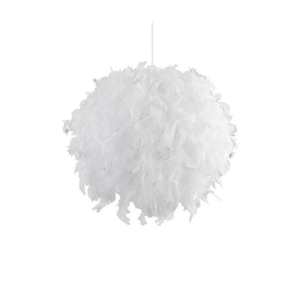Vit fjäder tak lampskärm hänge Icke-elektrisk skärm Skärm reducerande ring hänge för vardagsrum matsal 30 cm