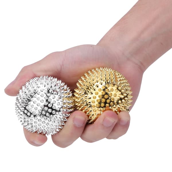2 par magnetiske piggete håndmassasjeball trykkavlastning triggerterapi rulle