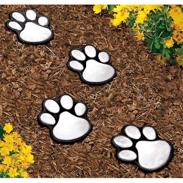 Hot 4 Solar Dog Cat Animal Paw Print S En Outdoor Led Path Lamp Auto On