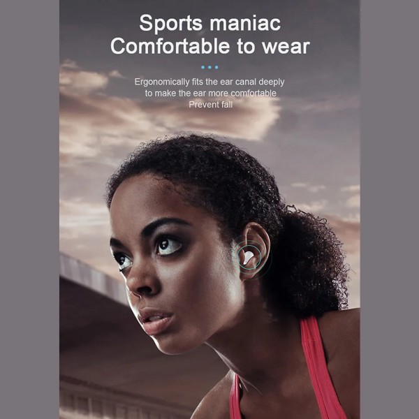 A6S TWS Hörlurar Trådlösa Bluetooth Hörlurar Sport Stereo Bluetooth Hörlurar för Xiaomi Huawei iPhone Svart Svart julklapp