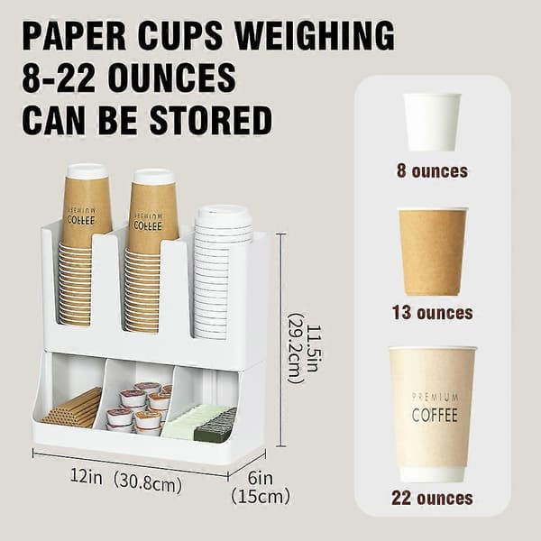 6-roms, 2-lags koppoppbevaring, benkeplate, moderne, minimalistisk og estetisk hjemmekaffebar Black