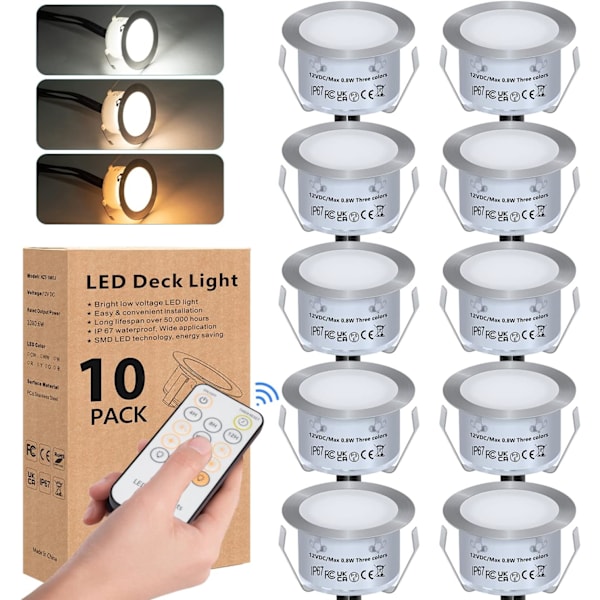 【BQ】10-pack LED Recessed Spotlights with Remote Control, Dimmable