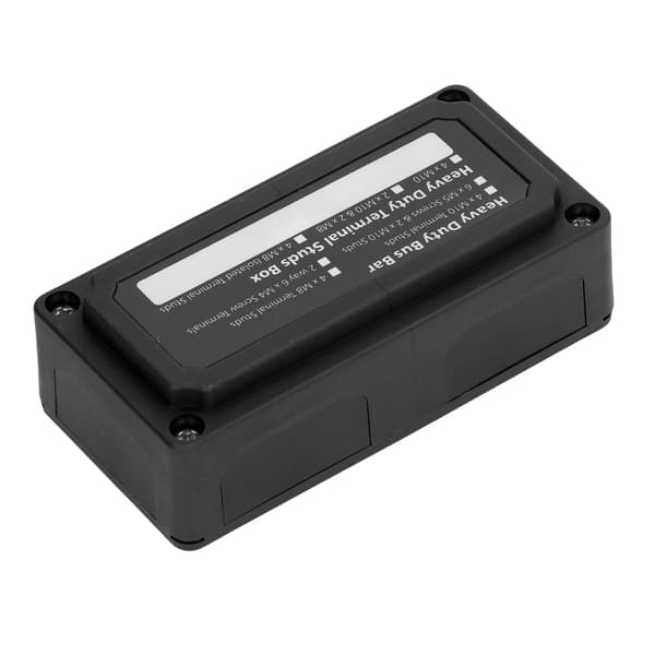 Samleskinneboks M10 Terminal Studs Strømfordelingsblok 48V 300A Sort
