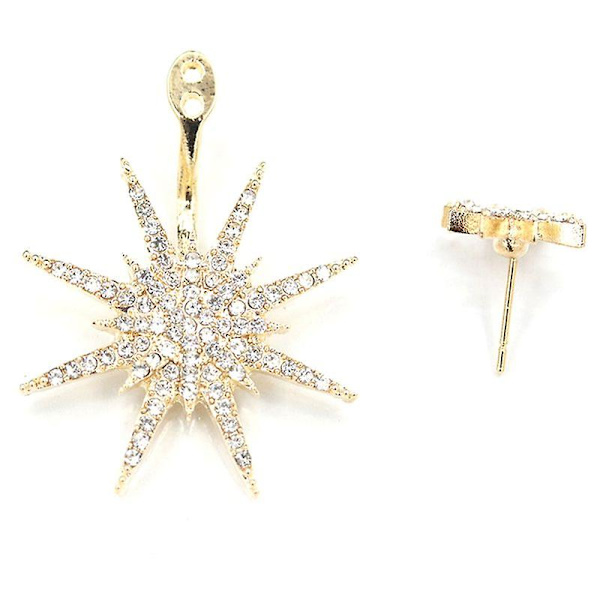 1 st Elegant Shiny Rhinestone Stud örhängen Dans Cocktail Ear Jacket Smycken