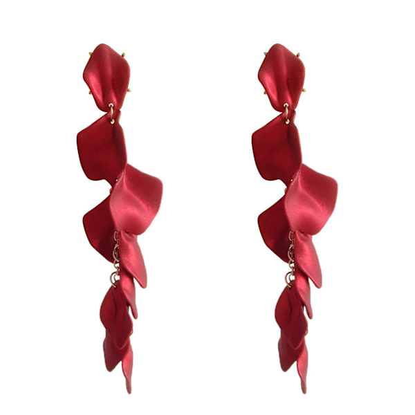 1 Pair Exquisite Dangle Earrings Wear Resistant Acrylic Long Women Dangle Drop Earrings Jewelry Accessories Wine Red