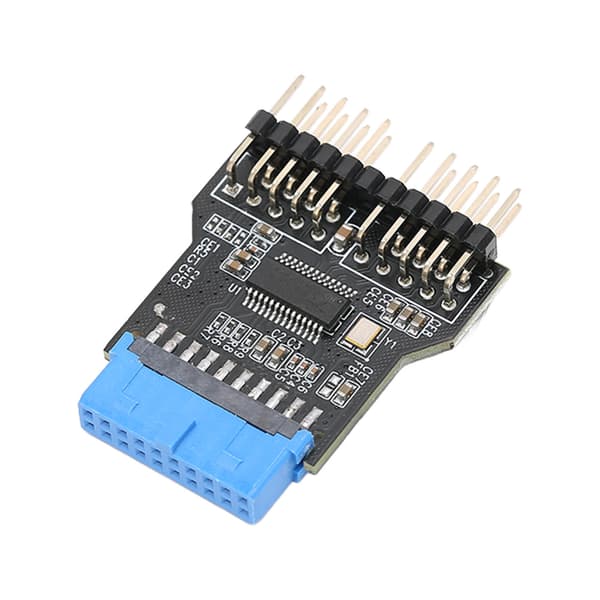 USB 3.0 19pin Adapter til Dobbelt 9Pin Adapter Sort PCB Metal Plastik 480Mbps USB 3.0 Hun Header Splitter til Win