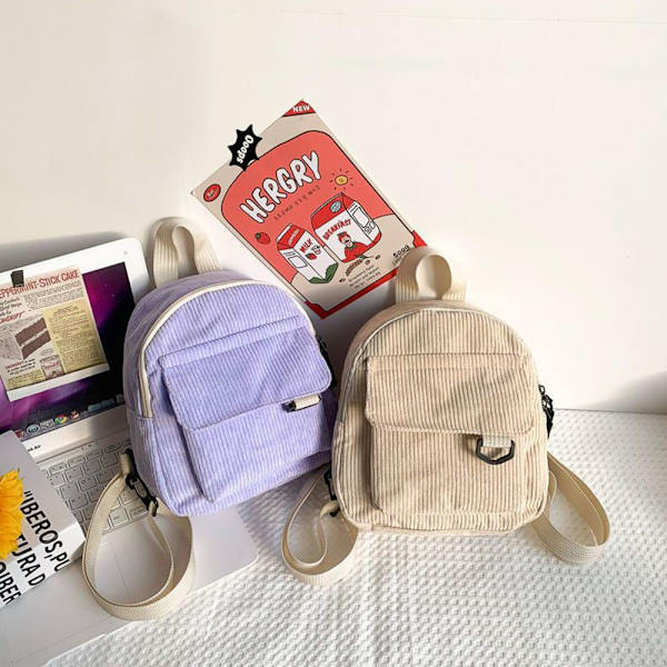 Den nya Mode Kvinnor Mini Ryggsäck Enfarve beige